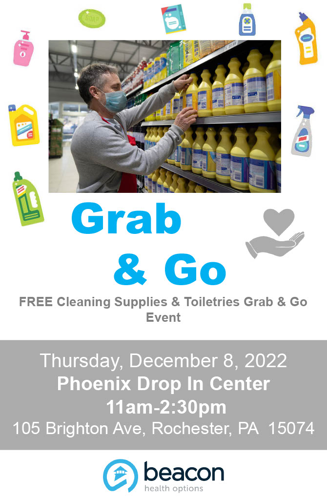 FREE Cleaning Supplies & Toiletries Grab & Go Event in BEAVER COUNTY! December 8, 2022