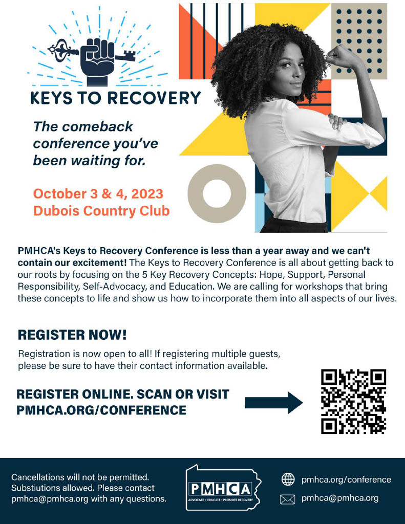 PMHCA’S Keys to Recovery Conference October 3 & 4, 2023 Jefferson County