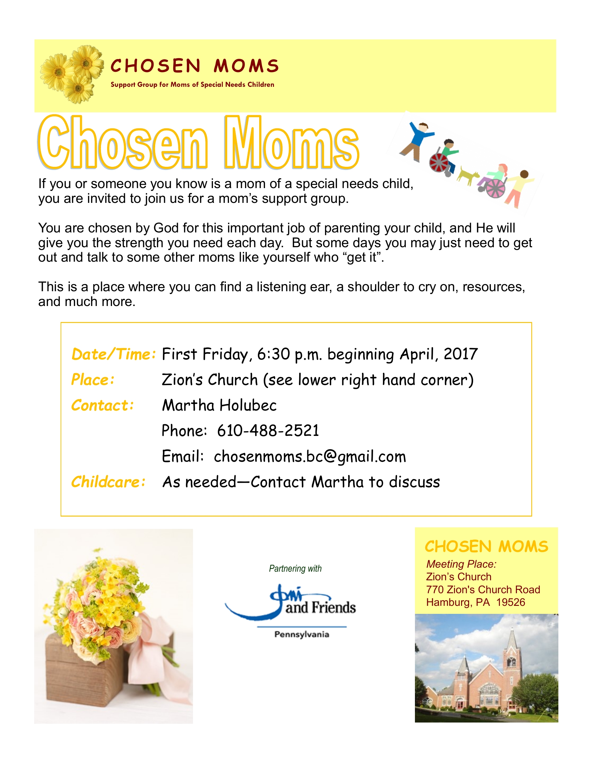 CHOSEN MOMS SUPPORT GROUP  (Moms of children with special needs)
