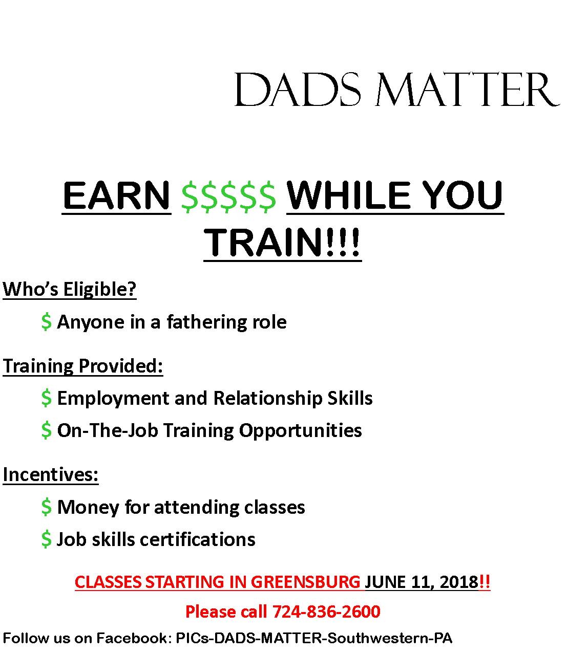 DAD’S MATTER CLASS  Greensburg PA