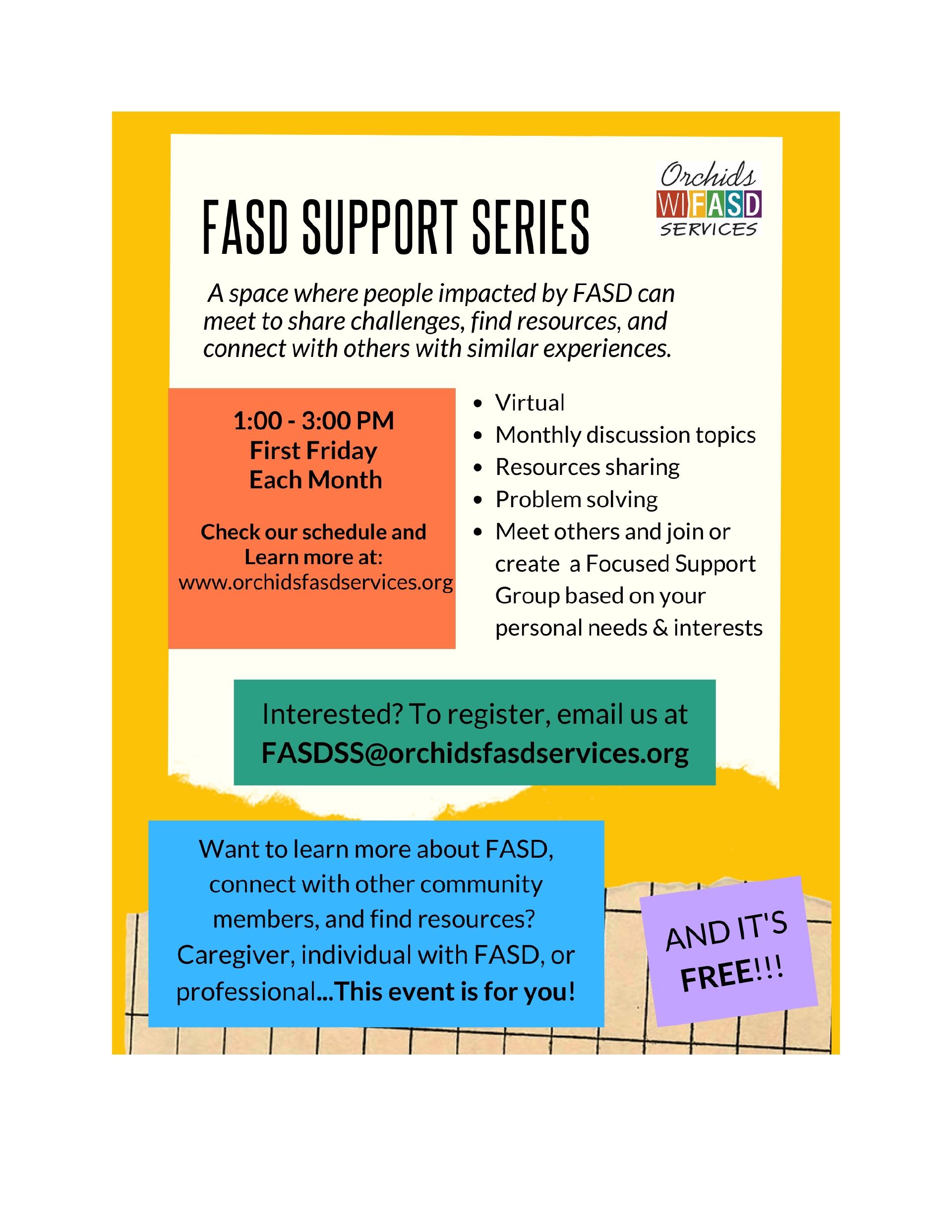 FASD Support Series for those Impacted by Fetal Alcohol Spectrum Disorder! First Friday online!
